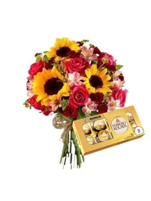 R24- Flores Mistas com Chocolate